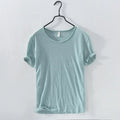 T-Shirt Homme 100% Coton – Coupe Slim, Col Rond, Léger & Respirant, Style Rétro