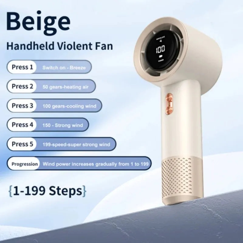 Ventilateur à main rechargeable 100 vitesses USB – CLEVI Paris