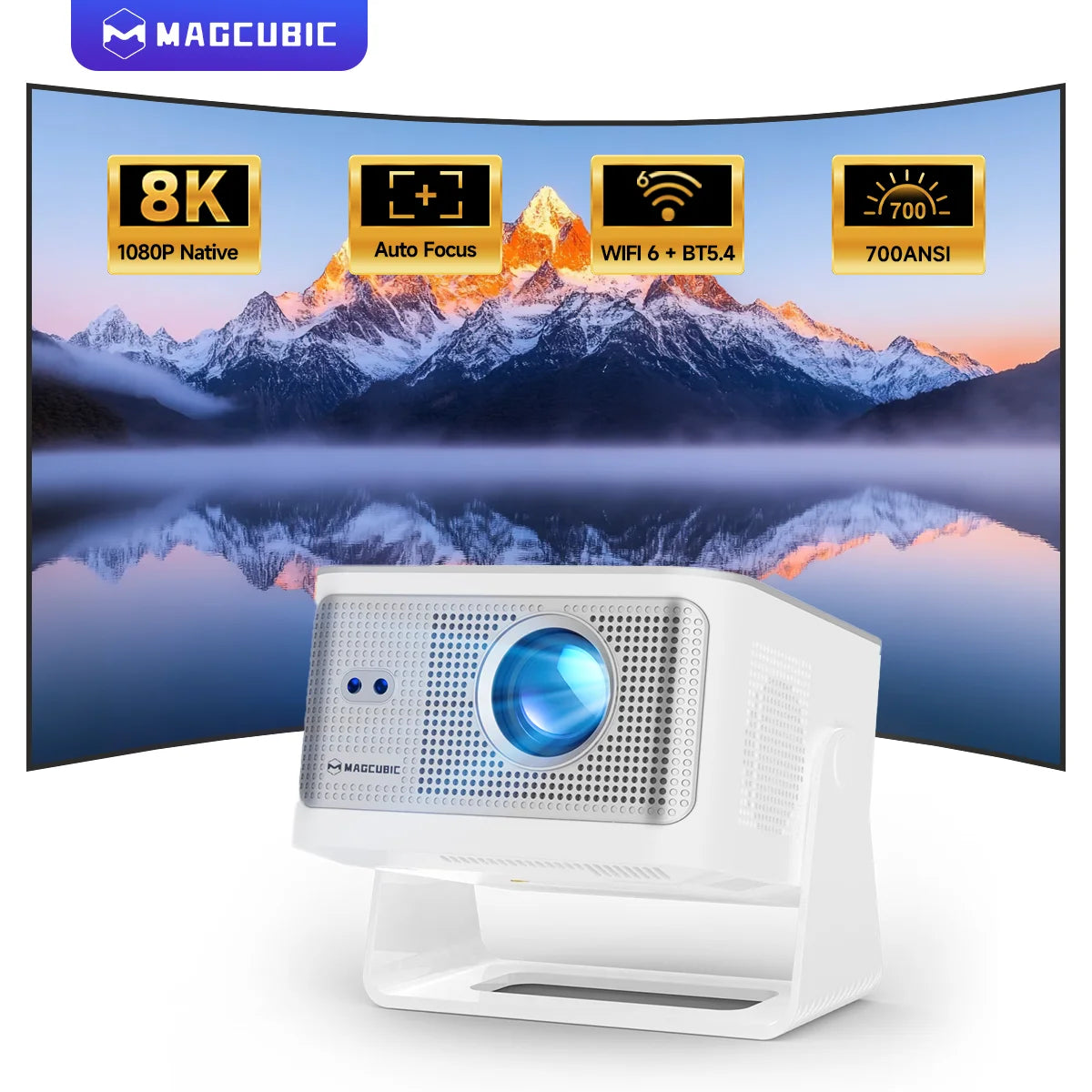 Magcubic HY350 Max Projecteur Android 14 1080P 8K 900 ANSI Autofocus WiFi 6 BT 5.4 Son 15W H726 – CLEVI Paris