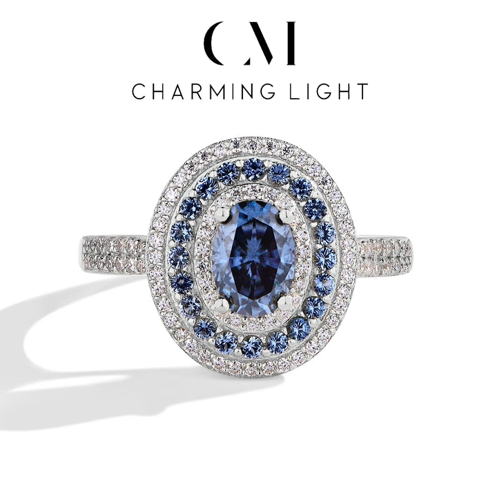 Bague Femme Moissanite Ovale 1CT Argent 925 Or – CLEVI Paris