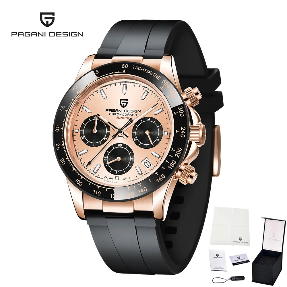 Montre Chronographe Homme Pagani Design PD-1664 Quartz Saphir 100m Caoutchouc – CLEVI Paris