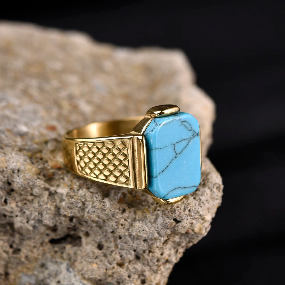 Bague Homme Acier Inoxydable Pierre Colorée – CLEVI Paris