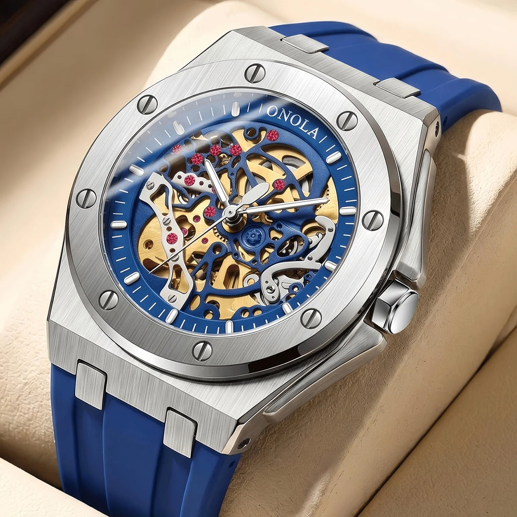 ONOLA Montre Automatique Homme Squelette Sport Silicone Étanche Multicolore – CLEVI Paris