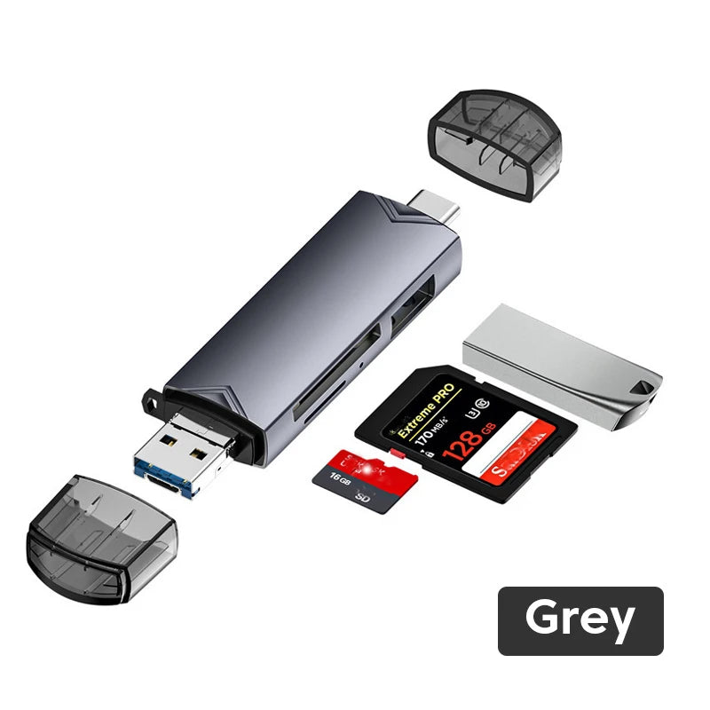 Lecteur de Cartes 5-en-1 & 6-en-1 USB OTG SD/TF — CLEVI Paris