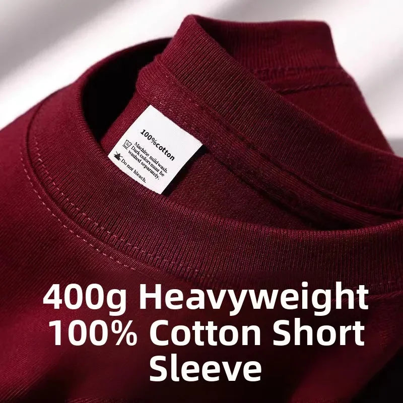 T-Shirt Unisexe Coton Lourd 400g Col Rond Manches Courtes Coupe Ample Été – CLEVI Paris
