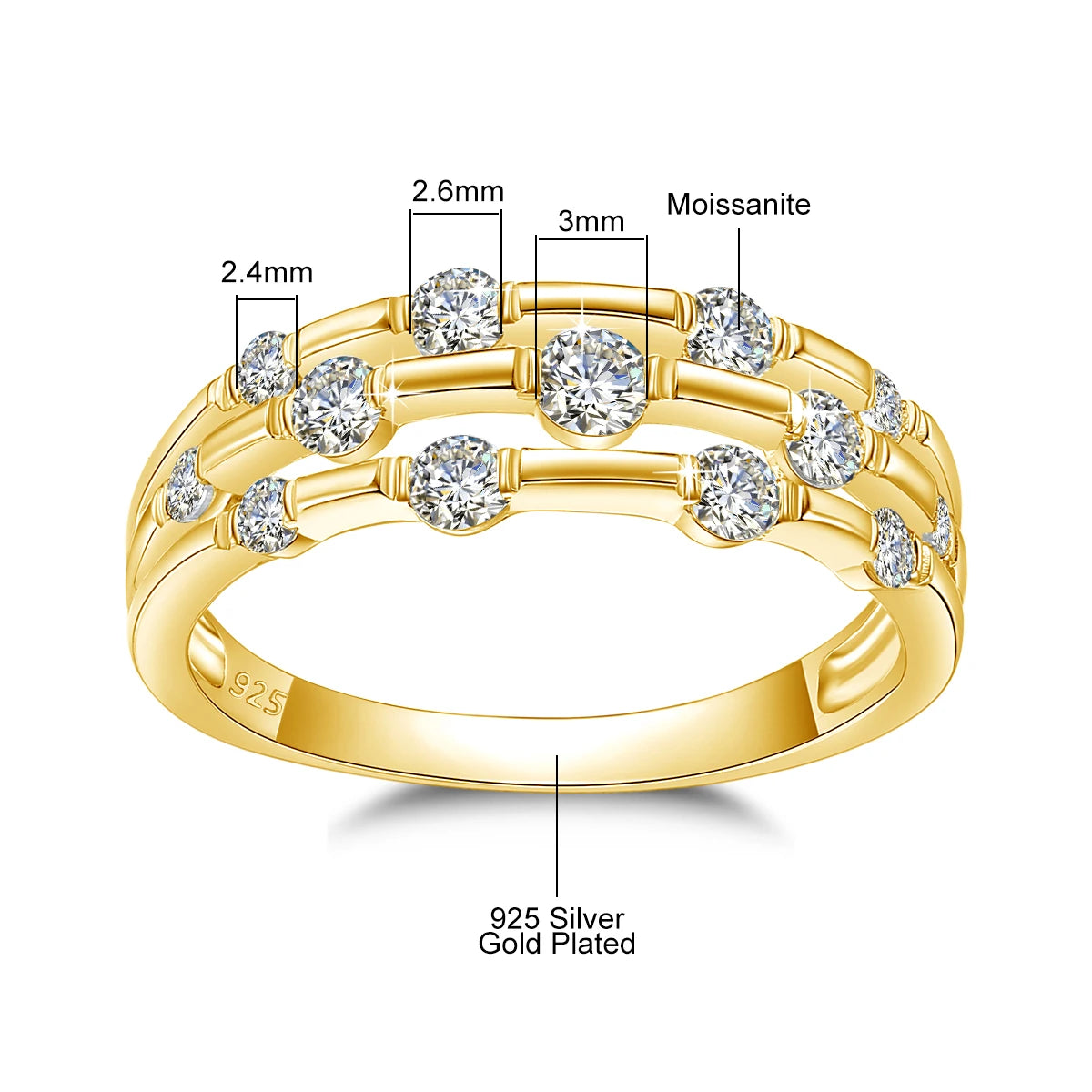 Alliance Moissanite Éternité Argent 925 – CLEVI Paris