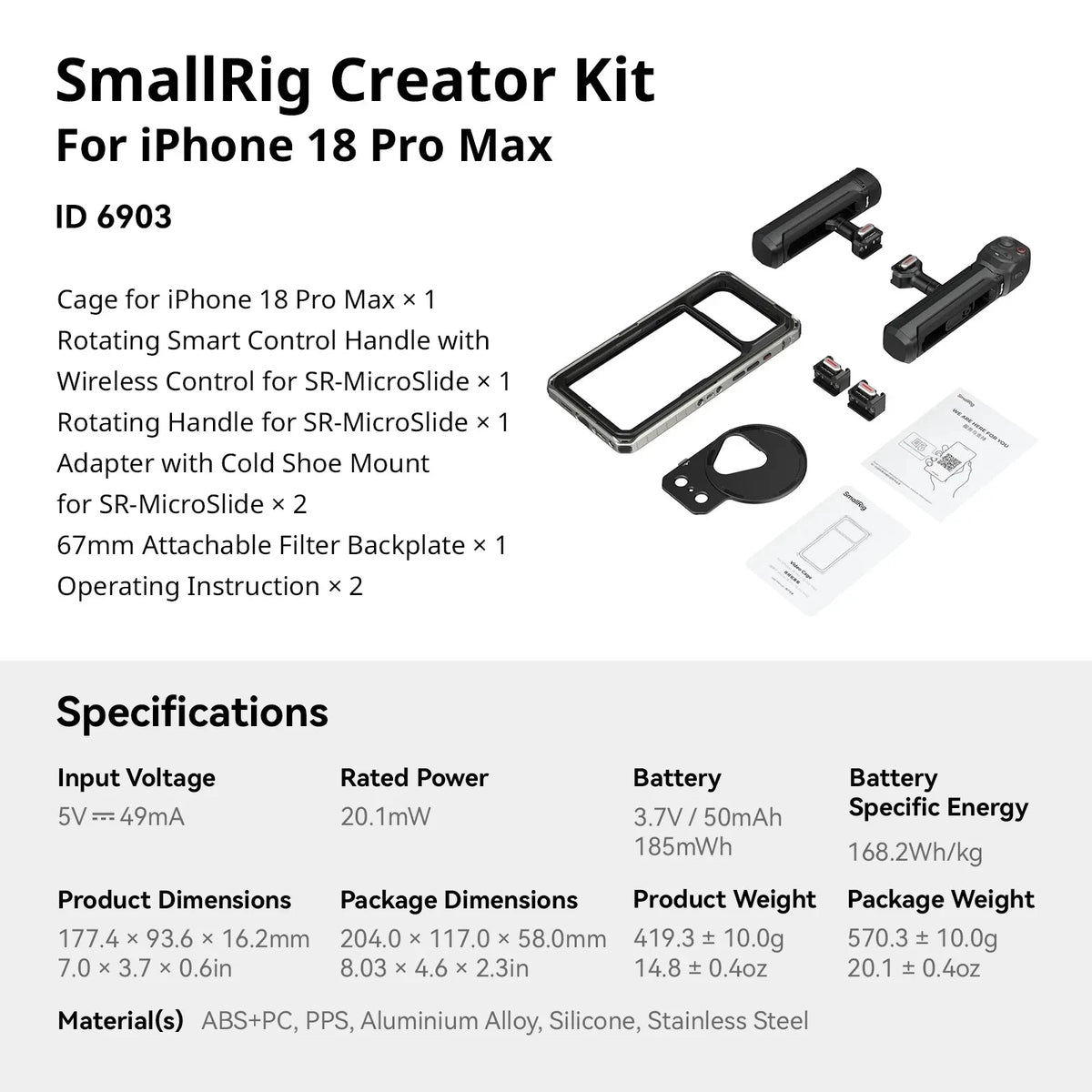 Cage vidéo SmallRig série 6900 SR-MicroSlide – CLEVI Paris