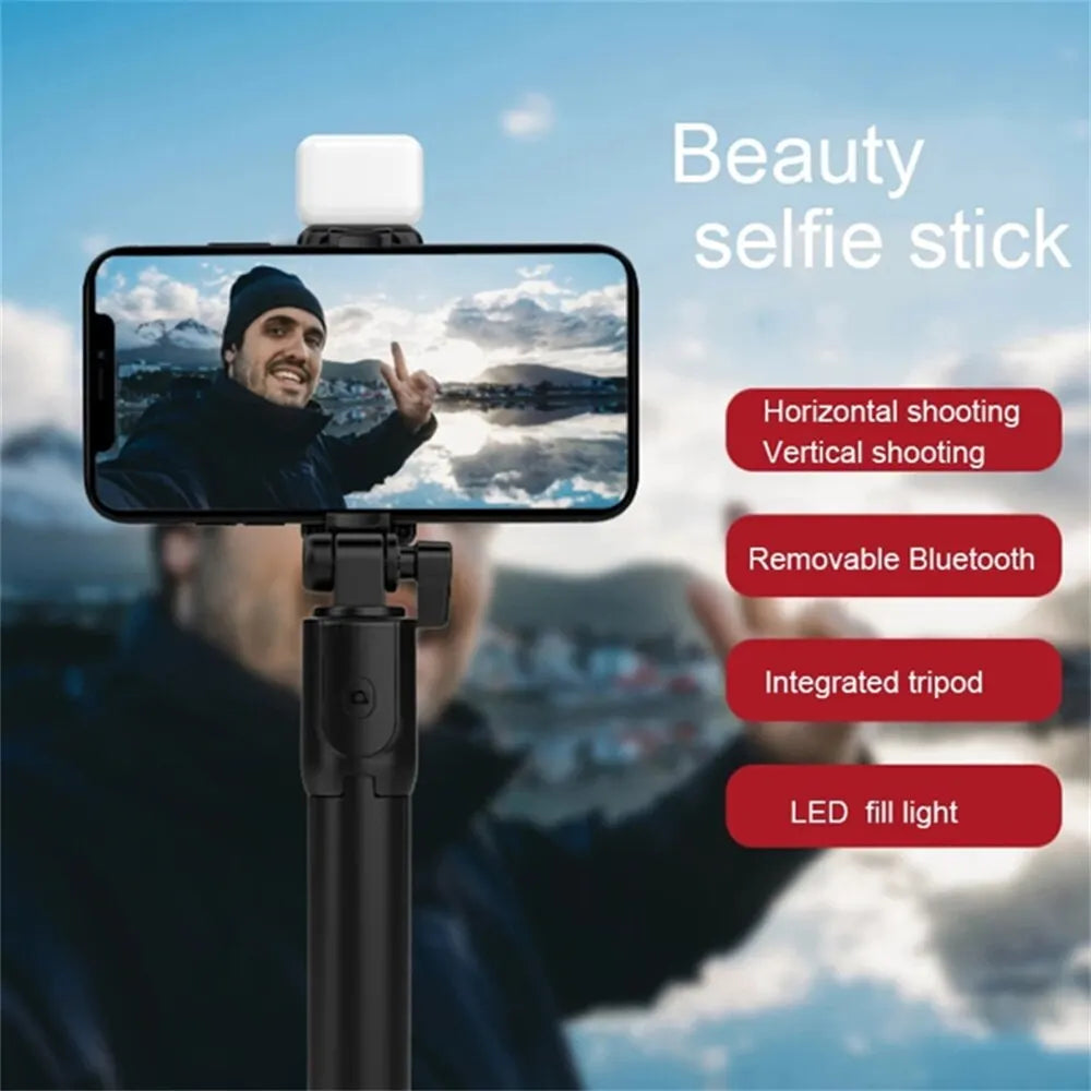 Perche selfie R1 Bluetooth avec éclairage – CLEVI Paris
