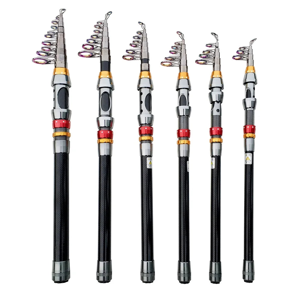 Combo Canne à Pêche Télescopique Fibre de Carbone + Moulinet — CLEVI Paris