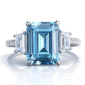 Bague Femme Aigue-Marine Taille Émeraude Argent 925 – CLEVI Paris