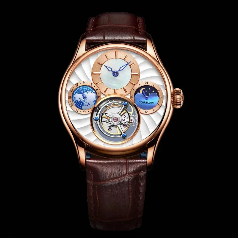 Montre Homme Tourbillon Volant AESOP – Squelette Double Face Verre Saphir Étanche 100m Édition Limitée – CLEVI Paris