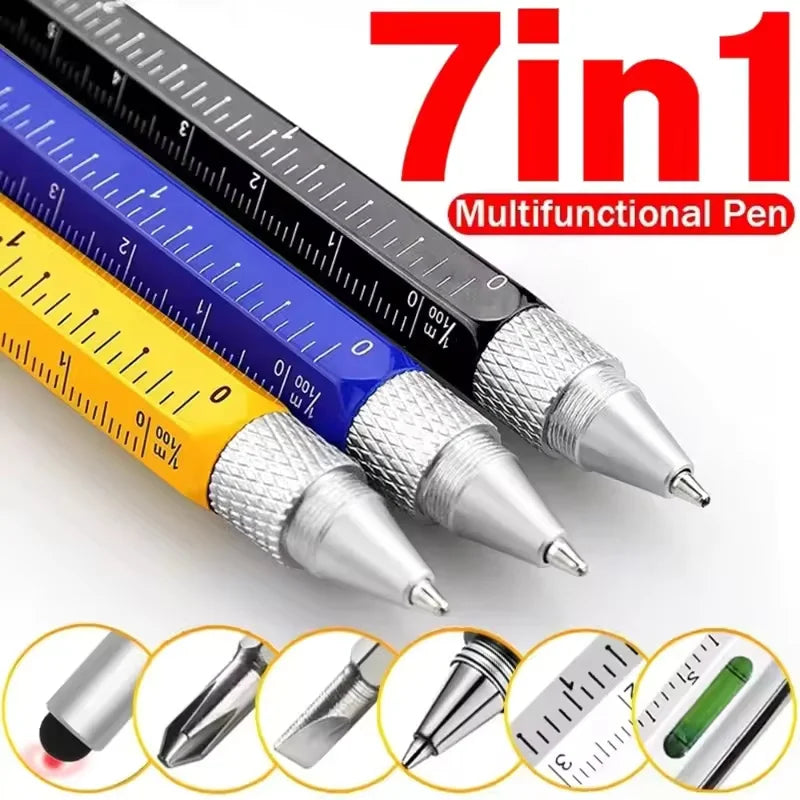 Stylo Multifonction 7-en-1 Stylet Tactile Tournevis Règle Niveau – CLEVI Paris
