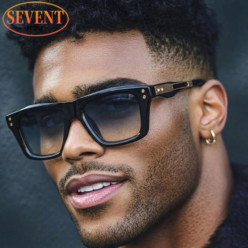 Lunettes de Soleil Steampunk Carrées Homme | UV400 Verres Dégradés & Polarisés | Conduite Vintage – CLEVI Paris
