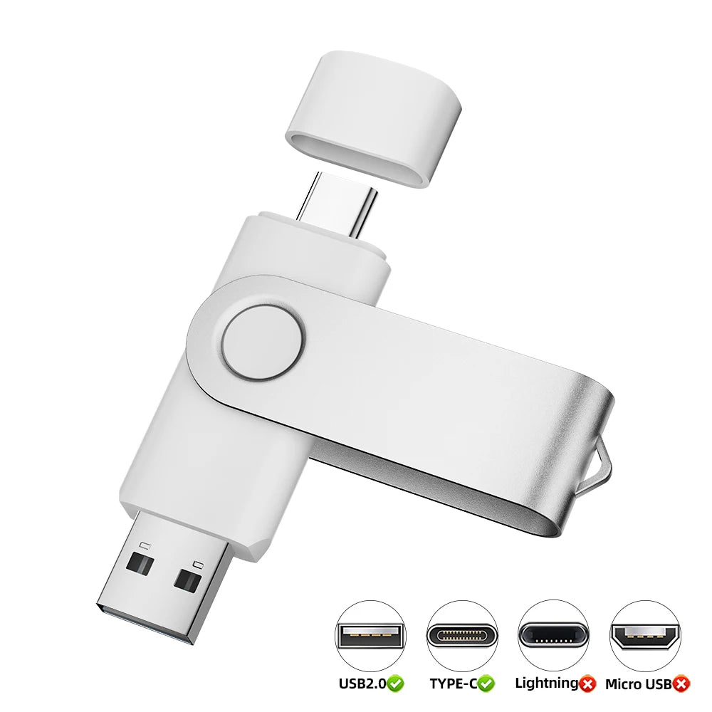 Clé USB 2.0 Type-C Rotative JASTER 4Go à 128Go 8 Coloris Métal – CLEVI Paris