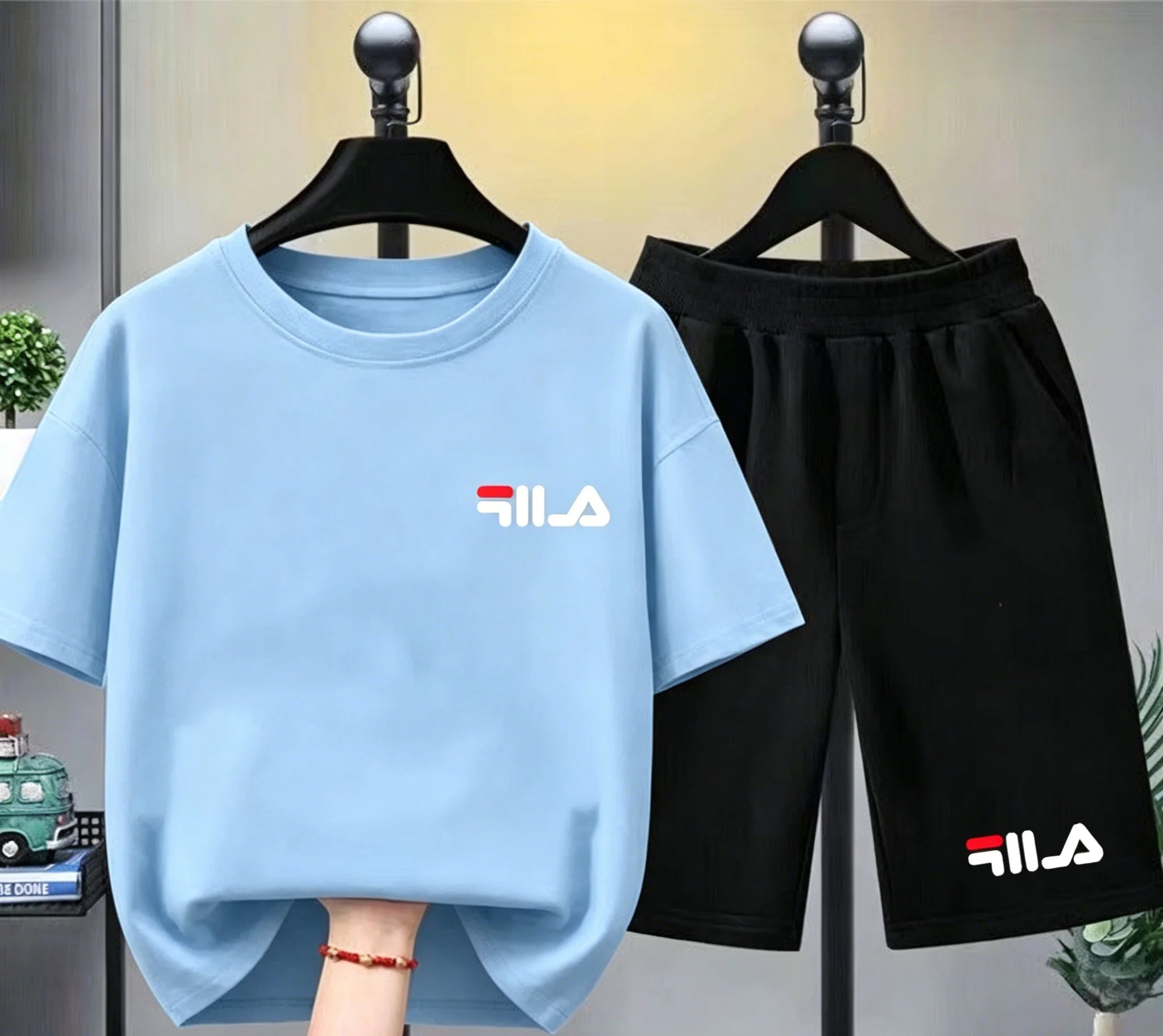 Ensemble 2 Pièces Enfant T-shirt + Short Coton Style Sportif Unisexe – CLEVI Paris
