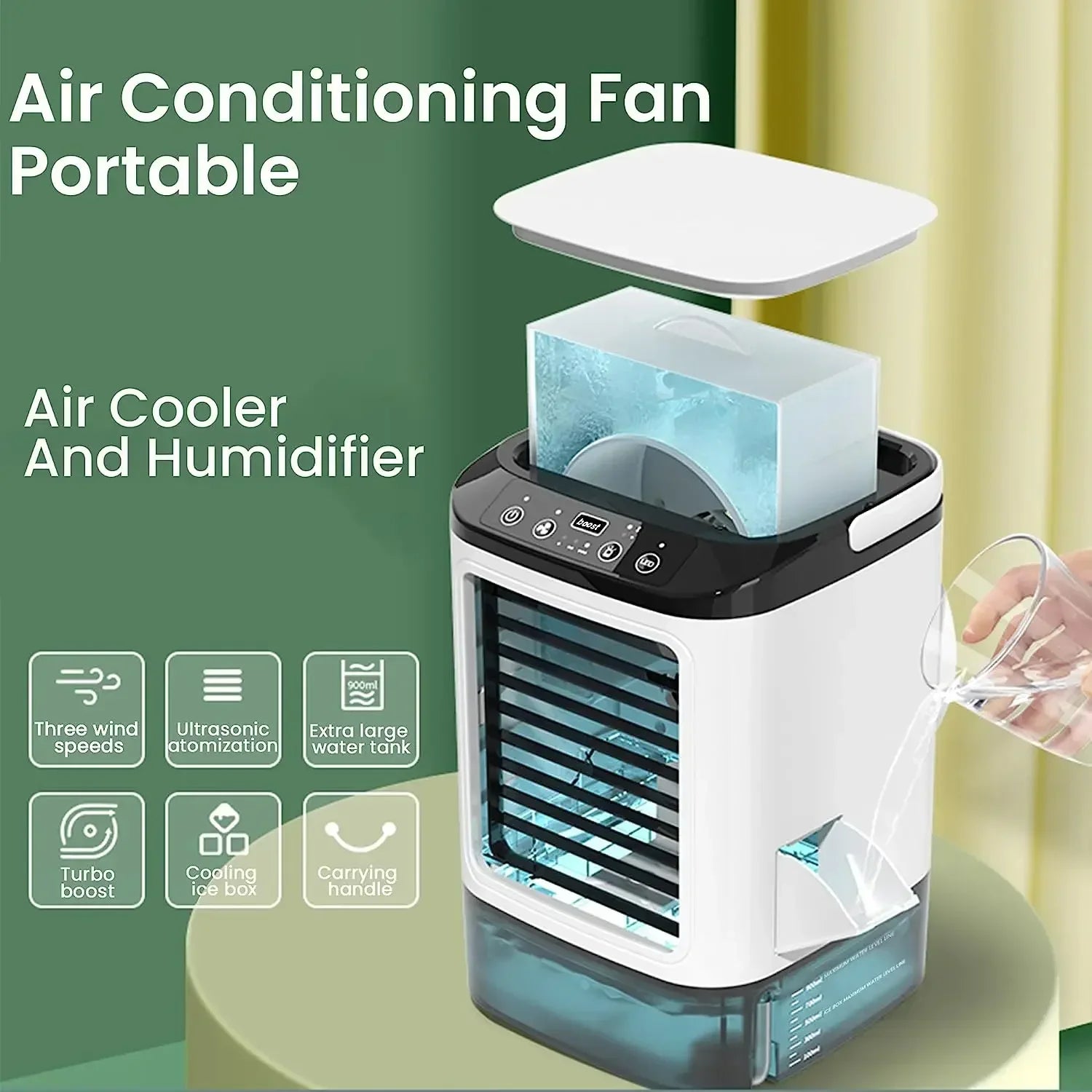 Climatiseur de Bureau Portable BAIHUAN Double Brumisation Ultrasonique 3 Vitesses Veilleuse – CLEVI Paris