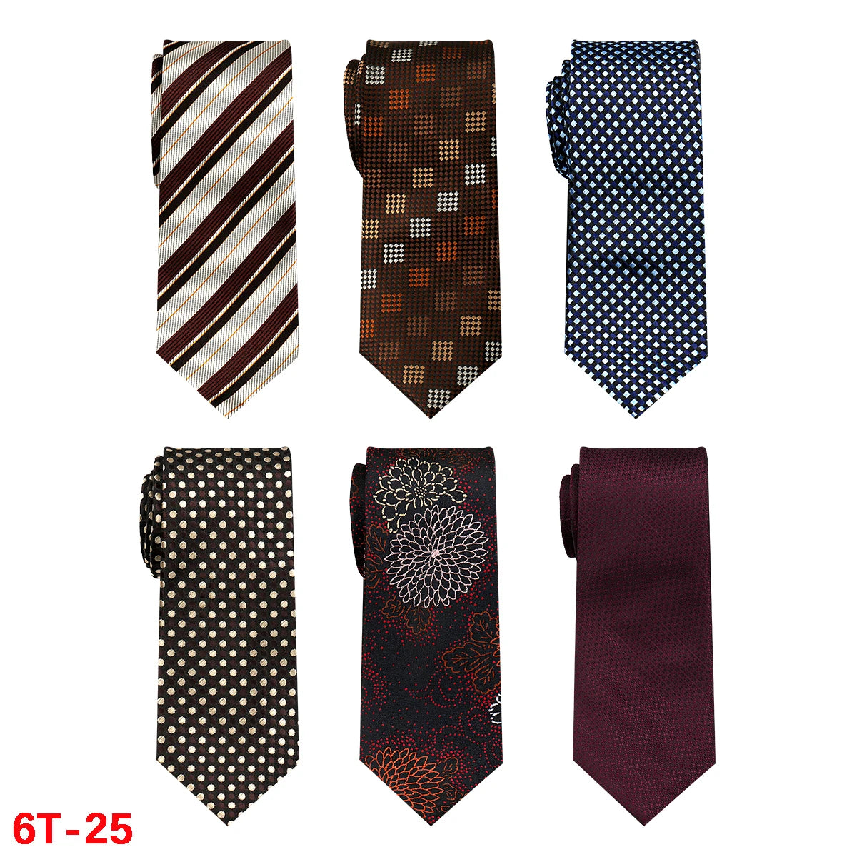 Lot de 6 cravates homme jacquard – CLEVI Paris