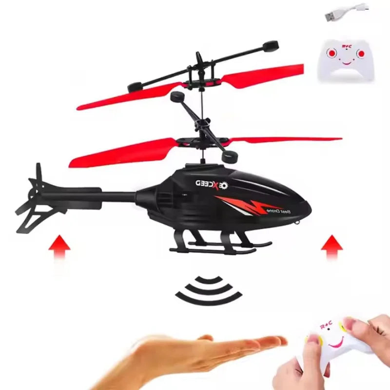 Hélicoptère Télécommandé Anti-Choc avec Lumières – Vol Suspendu, Rechargeable USB – CLEVI Paris