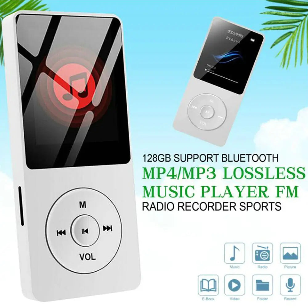 Lecteur MP3 Sport Bluetooth – Mini Walkman MP4, Radio FM & Enregistreur | 128 Go