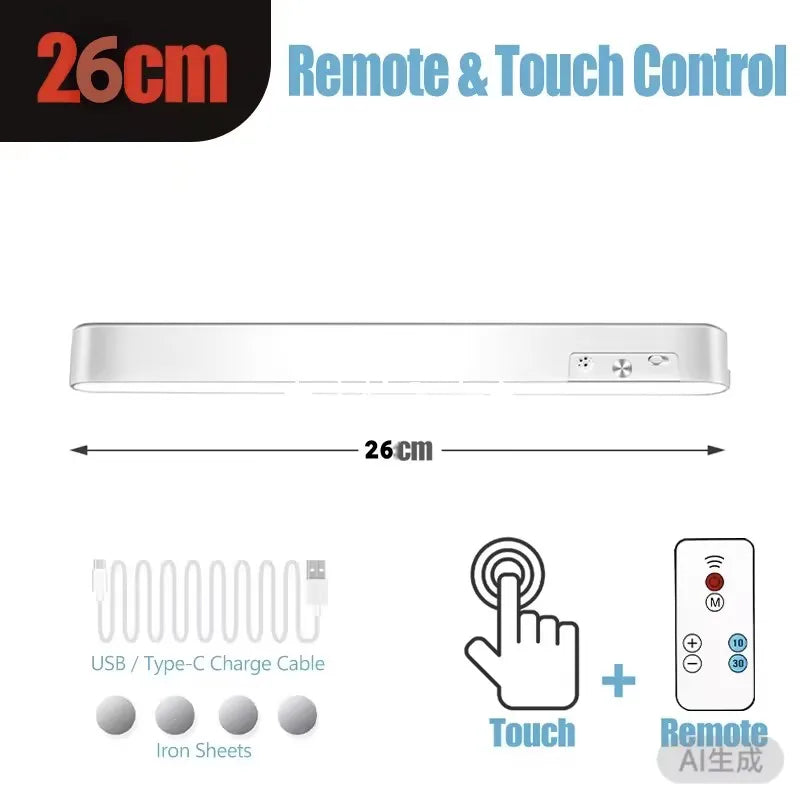 Barre LED Magnétique Sans Fil — 3 Températures, Dimmable, Tactile & Télécommande, USB | CLEVI Paris