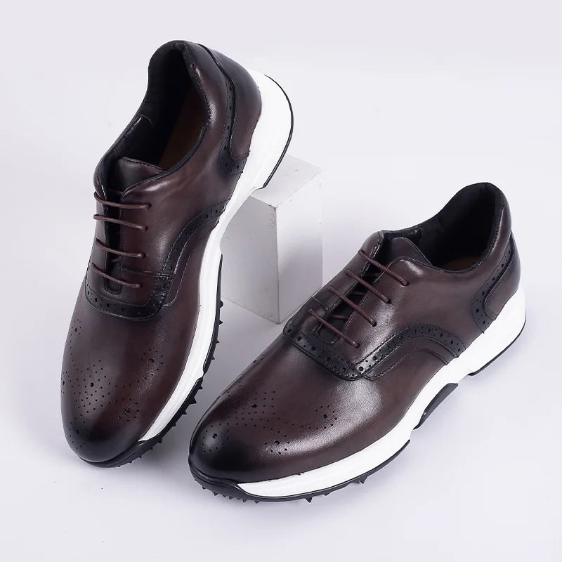 Brogue Homme Cuir Véritable Sculpté Bullock | Lacets Antidérapant 3 Coloris