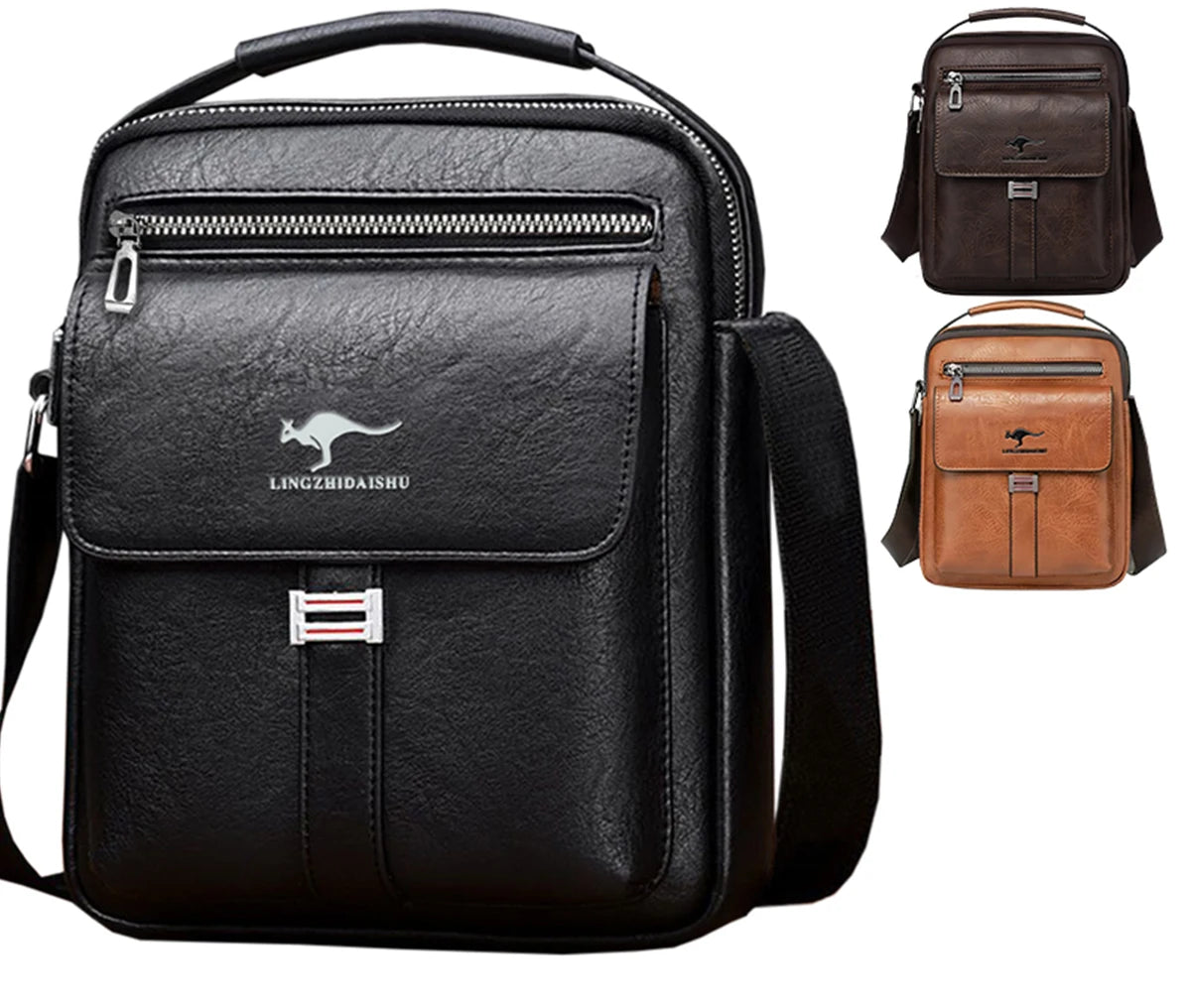 Besace Messenger PU Imperméable Multi-Poches Business Voyage – CLEVI Paris