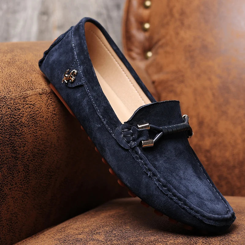 Mocassins Homme Cuir PU Slip-On Confortables | Marron, Noir, Bleu Marine, Vert – CLEVI Paris