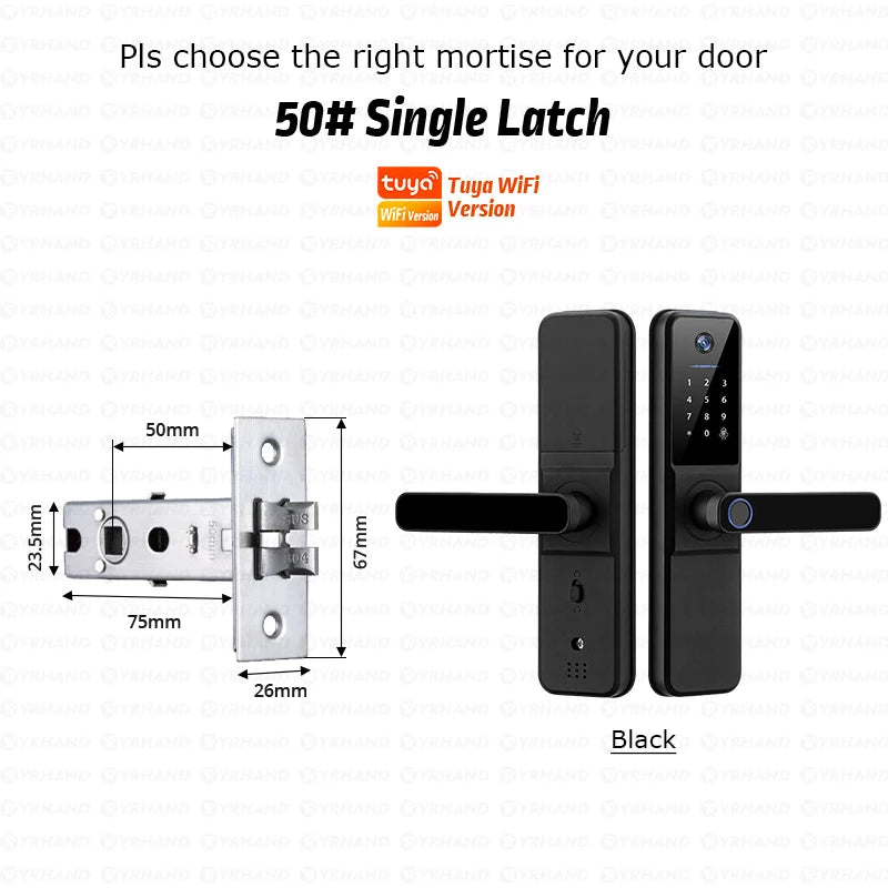 Serrure Connectée YRHAND H01 IP66 Caméra Sonnette WiFi Tuya Empreinte Digitale – CLEVI Paris