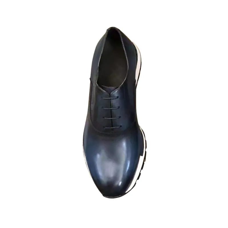 Oxford Homme Style Britannique Cuir Fait Main | Bout Rond Lacets 3 Coloris