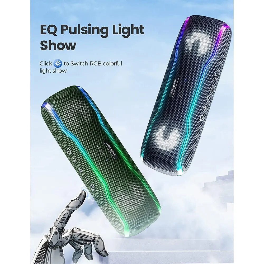 WISETIGER F10C Enceinte Bluetooth 25W IPX7 LED Sync 24h Outdoor – CLEVI Paris