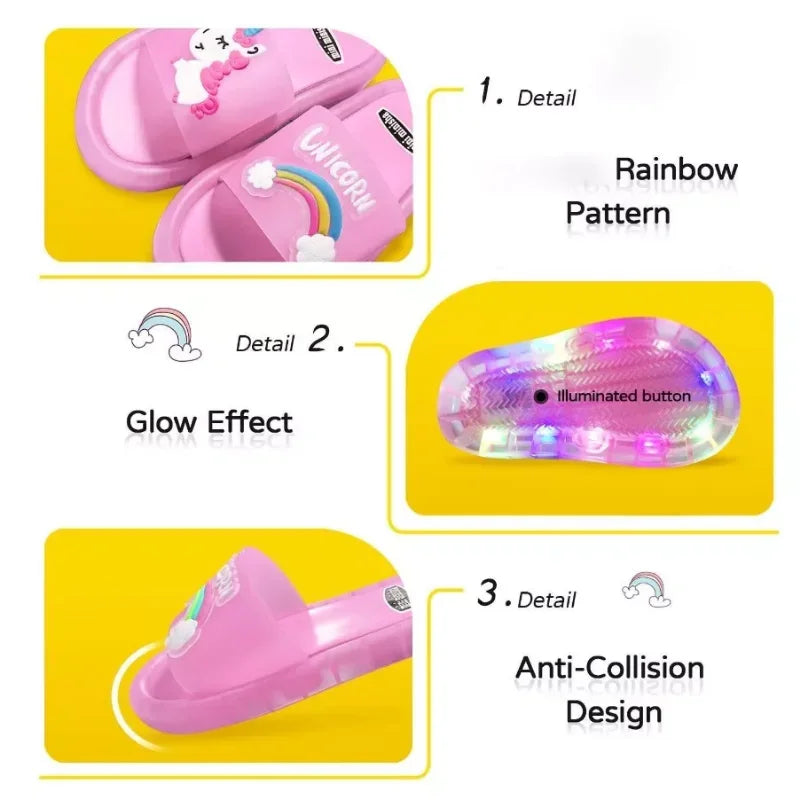 Chaussons Enfant Licorne – Semelle EVA, Séchage Rapide, Unisexe, Tailles 24-35 – CLEVI Paris