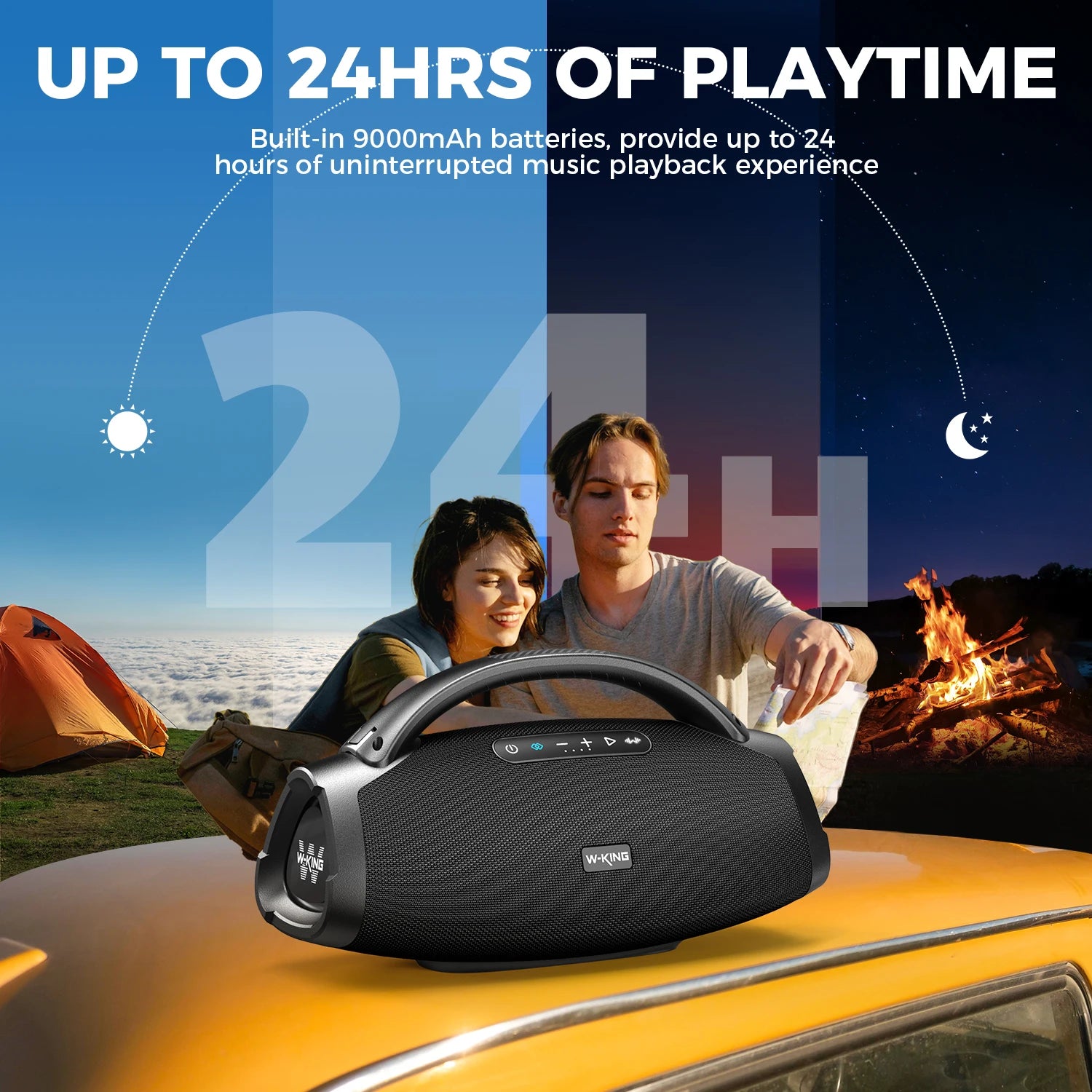W-KING D20 Enceinte Bluetooth 200W RMS IP67 Karaoké 24h Boombox – CLEVI Paris