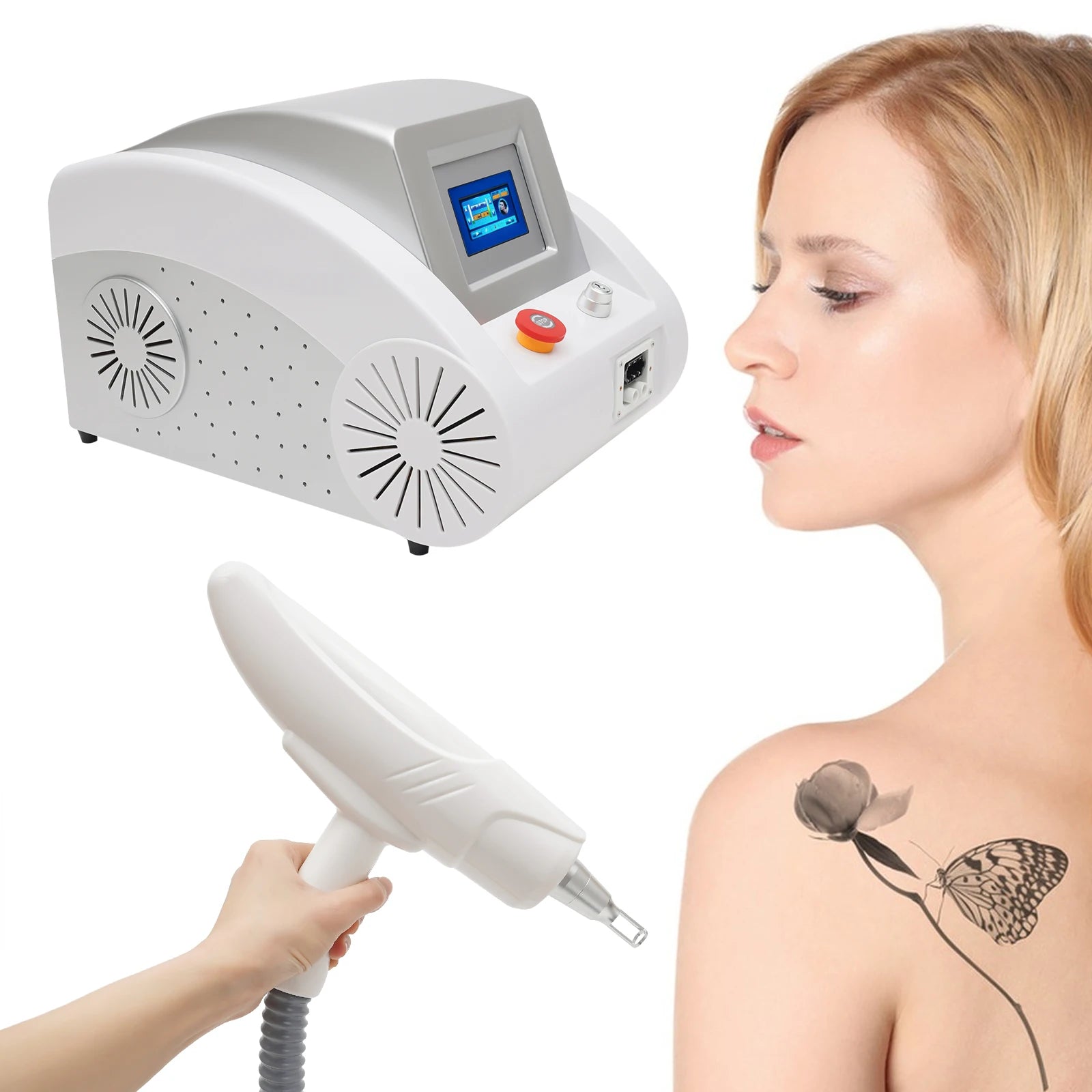 Machine Laser Professionnelle Détatouage & Suppression Pigments | 3 Têtes 1064nm 532nm 310W – CLEVI Paris