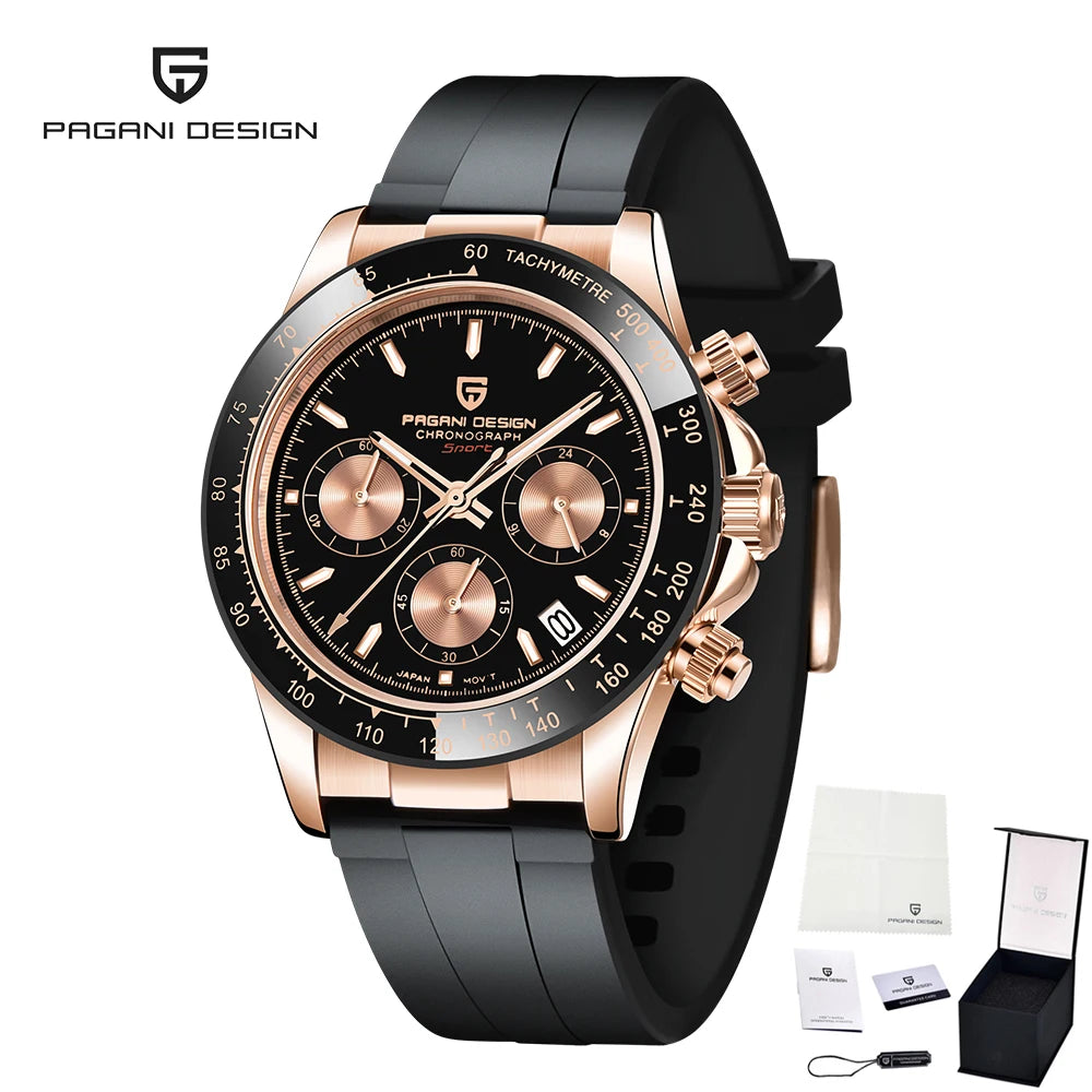 Montre Chronographe Homme Pagani Design PD-1664 Quartz Saphir 100m Caoutchouc – CLEVI Paris