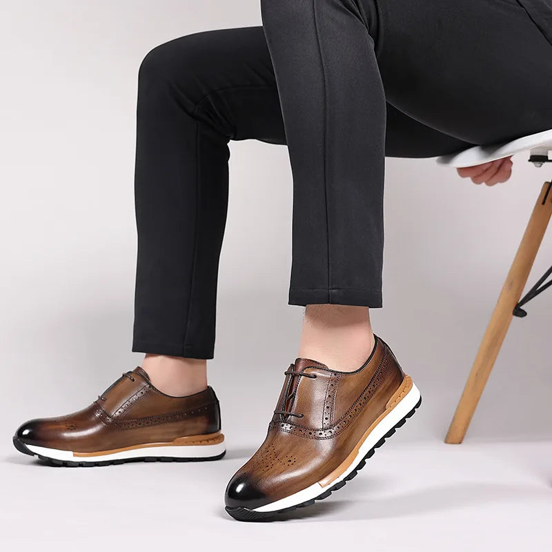 Loafer Brogue Homme Cuir Véritable Design Britannique | Rehaussant Bullock 4 Coloris