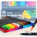 Marqueurs Aquarelle Double Pointe – Set 24 ou 36 Couleurs, Dessin & Loisirs Créatifs – CLEVI Paris