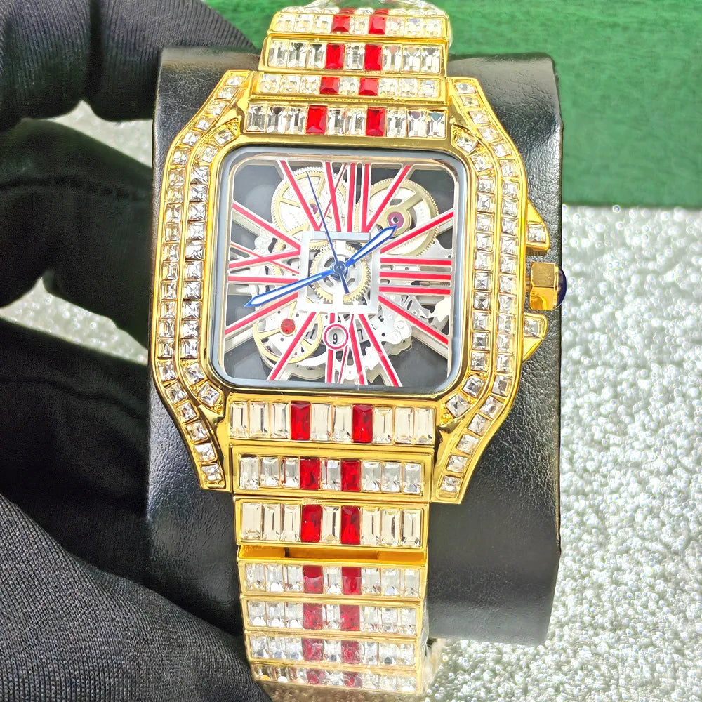 STARPERISH Montre Automatique Homme Squelette Bling Hip Hop Acier Lumineux – CLEVI Paris