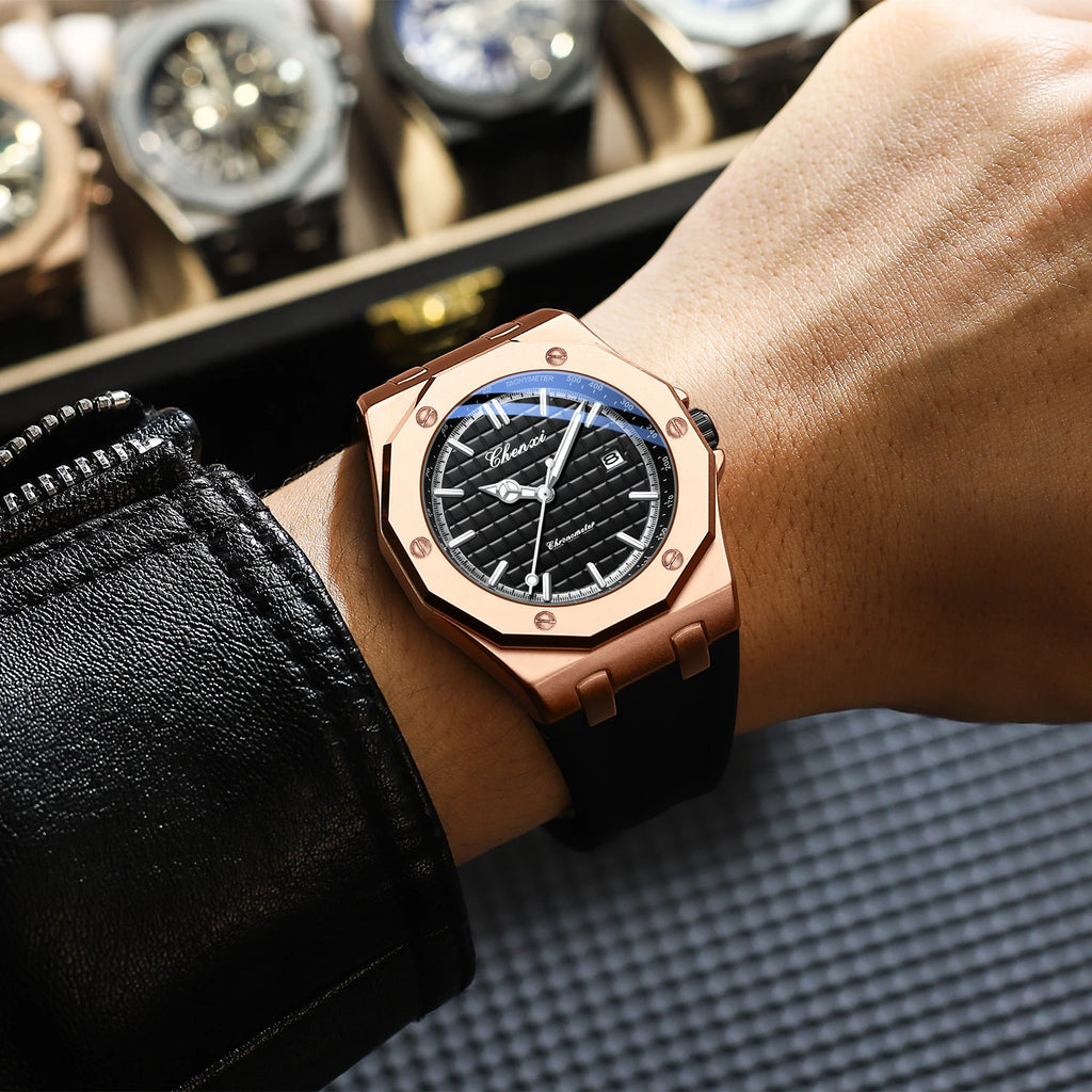 Montre CHENXI 8268 Homme Silicone Waterproof Calendrier Lumineuse – CLEVI Paris