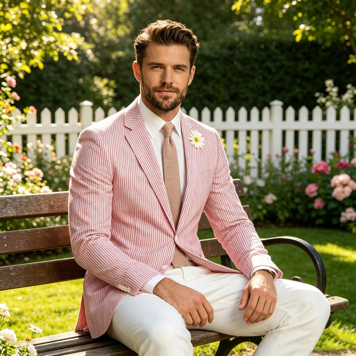 Blazer homme en tweed à chevrons, coupe droite – CLEVI Paris