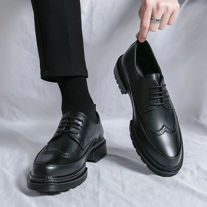 Derbies Homme Cuir Verni Style Britannique – CLEVI Paris
