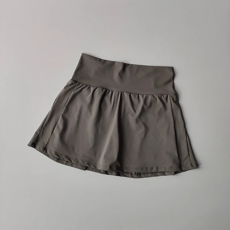 Jupe Sport Femme Taille Haute Short Intégré Élasthanne Nylon | Tennis Golf Yoga Running, Tailles S à XL – CLEVI Paris