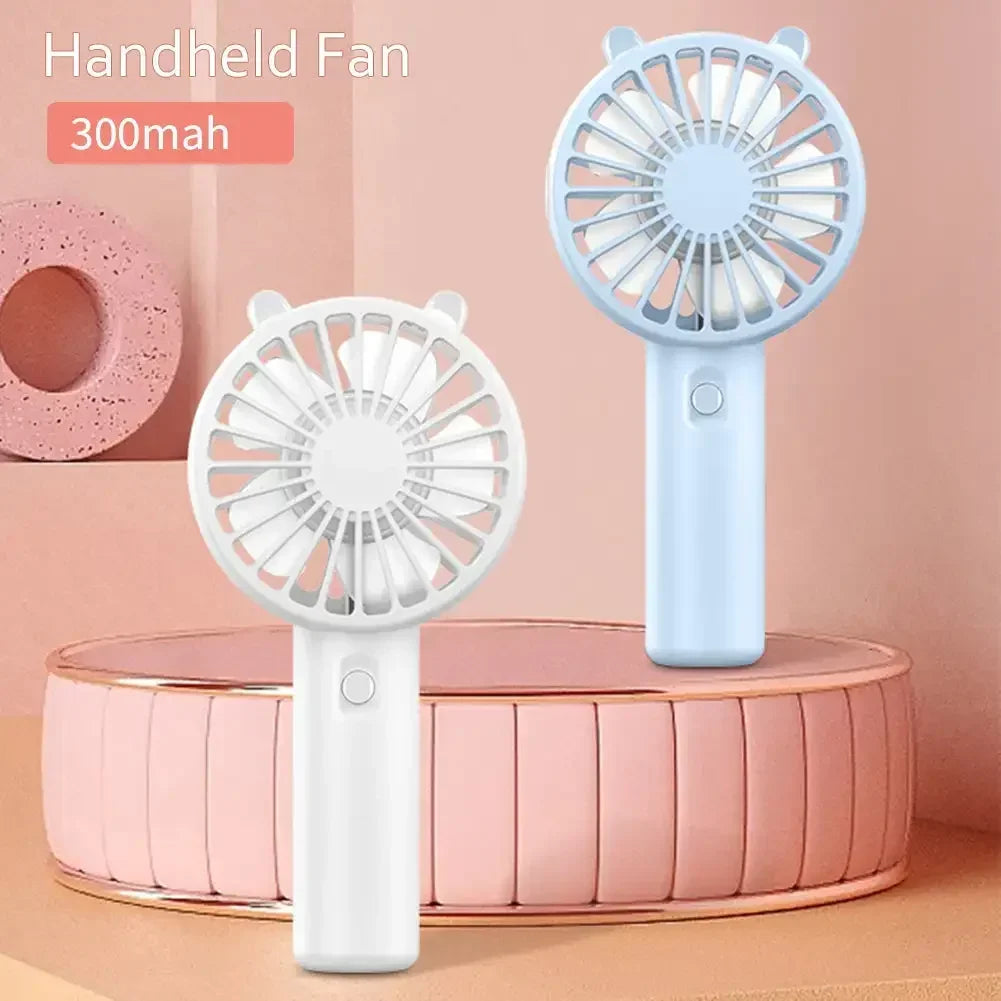 Mini Ventilateur Portable USB Rechargeable – Silencieux, Batterie 300mAh, 30min d'Autonomie, 4 Coloris