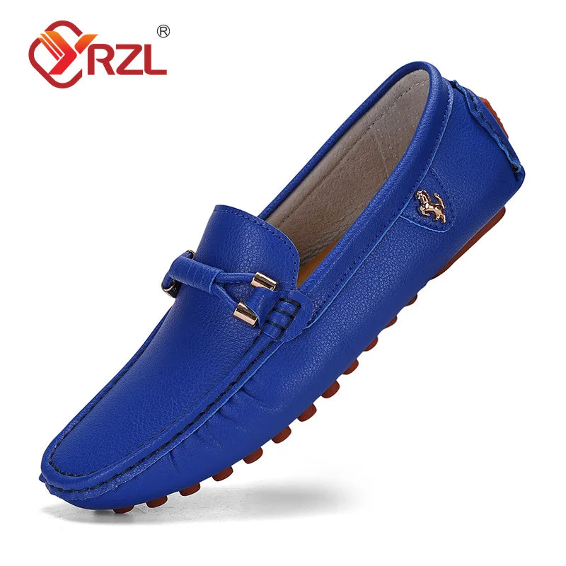 Mocassins Homme Cuir PU YRZL – Chaussures Plates Slip-On Respirantes Grande Taille 37-48 – CLEVI Paris