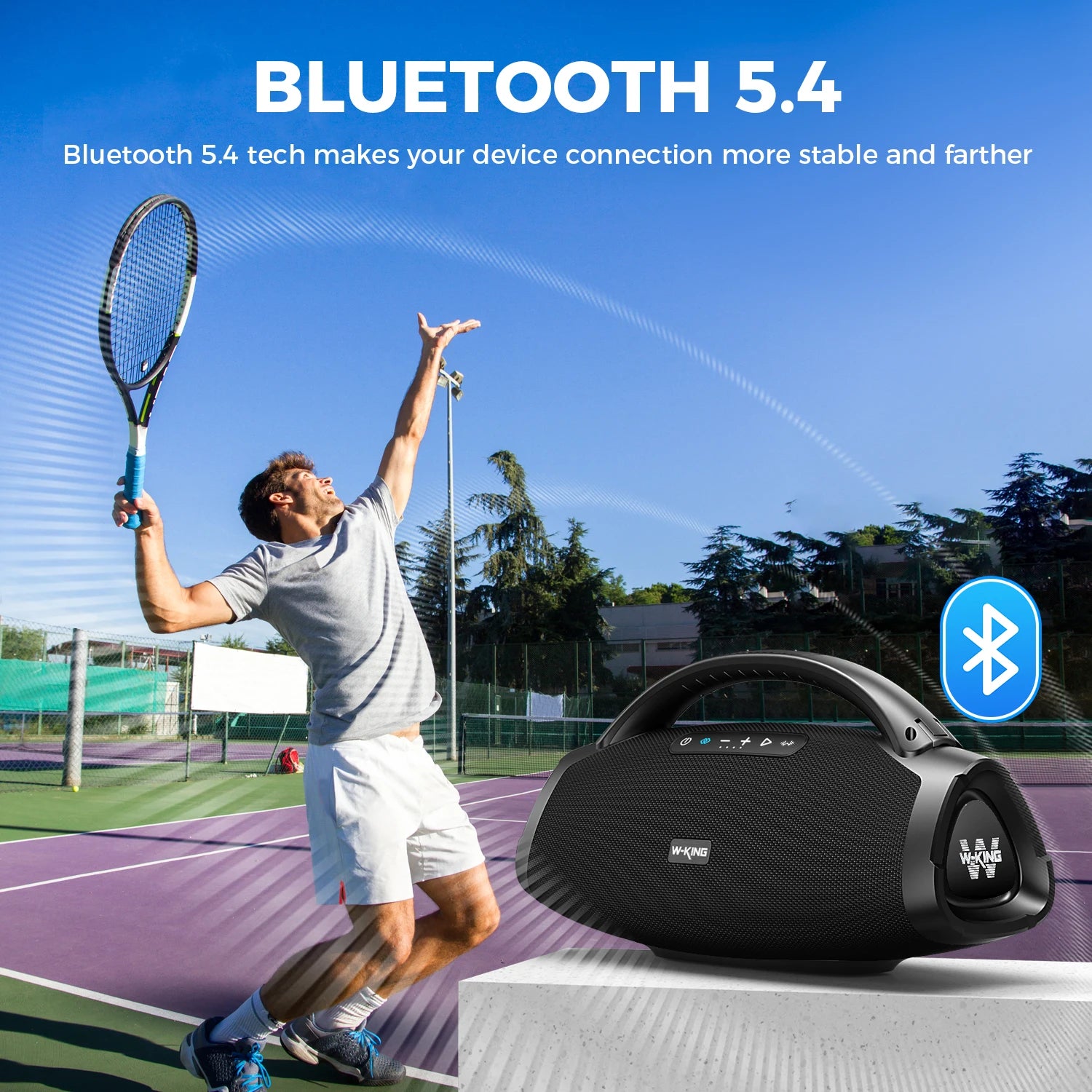Enceinte Bluetooth Puissante 200W RMS – IP67, 24h, Basse Profonde, Karaoké | W-KING X20