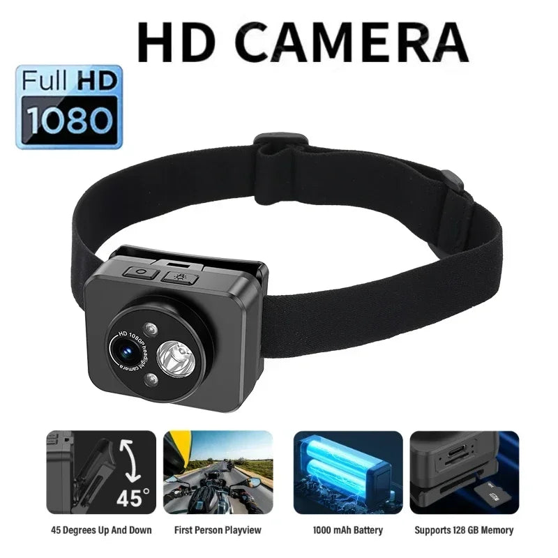 Caméra Sport À Porter sur la Tête AEVYVKV D8 – Grand Angle 120°, Vision Nocturne, Étanche, Moto & Aérien – CLEVI Paris