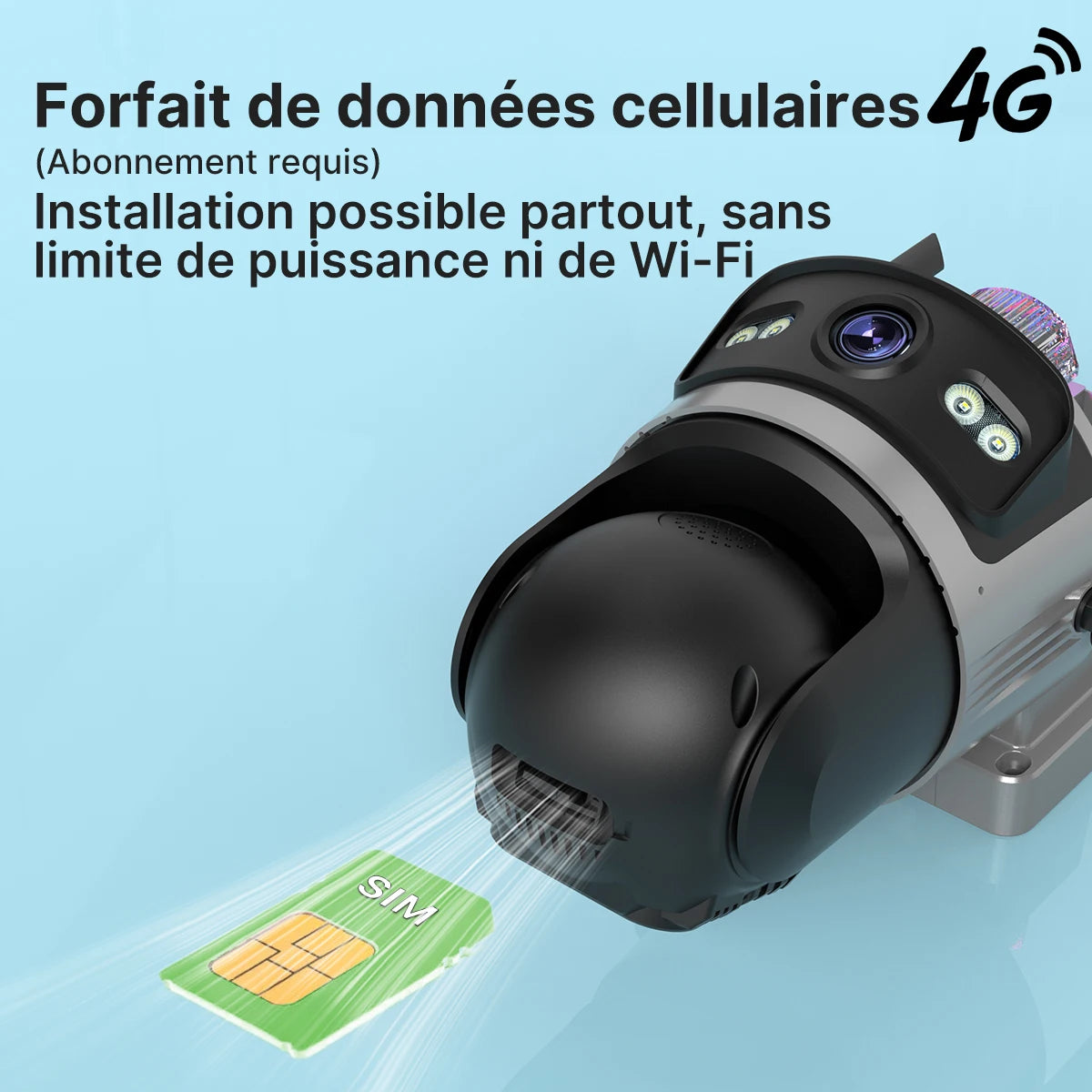 Caméra Solaire Extérieure 4G Wonsdar PTZ 355° 3 Écrans Suivi Auto Vision Nocturne iCsee – CLEVI Paris
