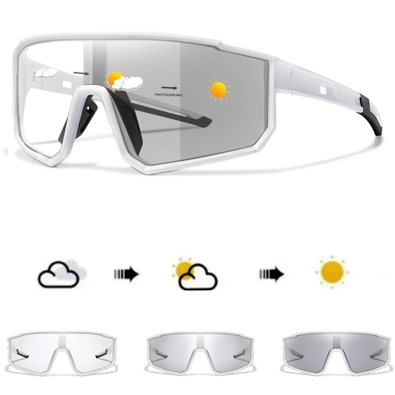 Lunettes Photochromiques Sport – Vélo VTT Running Pêche Mixte Coupe-Vent