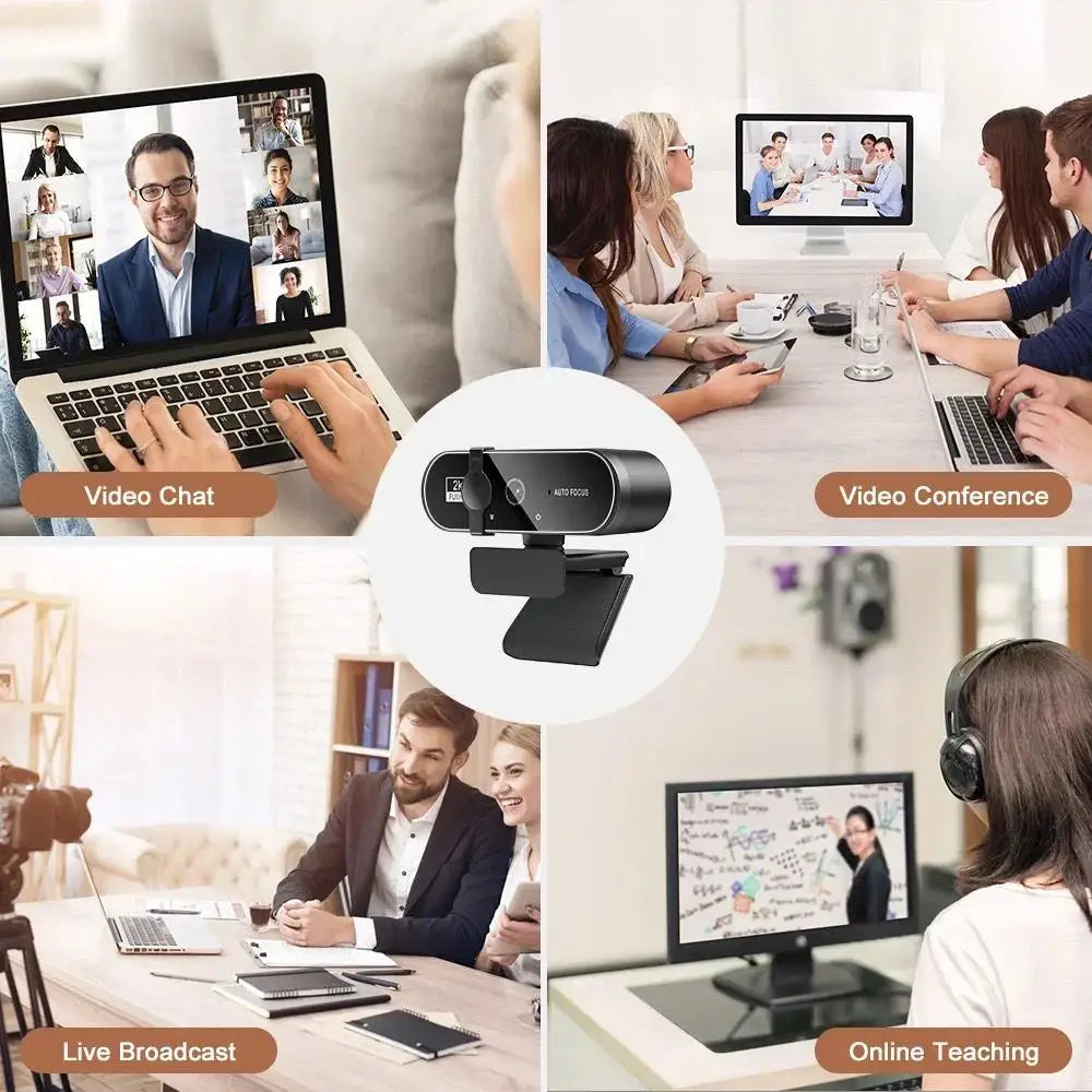 Webcam EOENKK 4K Autofocus – Micro Intégré, Fill-in Optionnel, USB Plug-and-Play, PC & Laptop, Streaming & Visio – CLEVI Paris