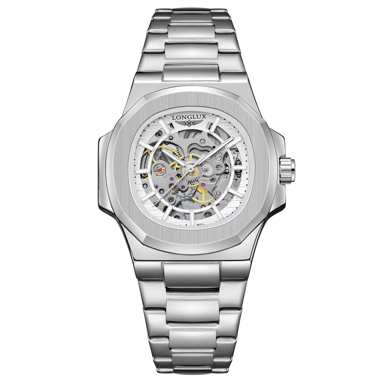 LONGLUX 8057G Montre Homme Automatique Squelette Bracelet Acier Inox Verre Hardlex 3 ATM Luxe 7 Coloris – CLEVI Paris