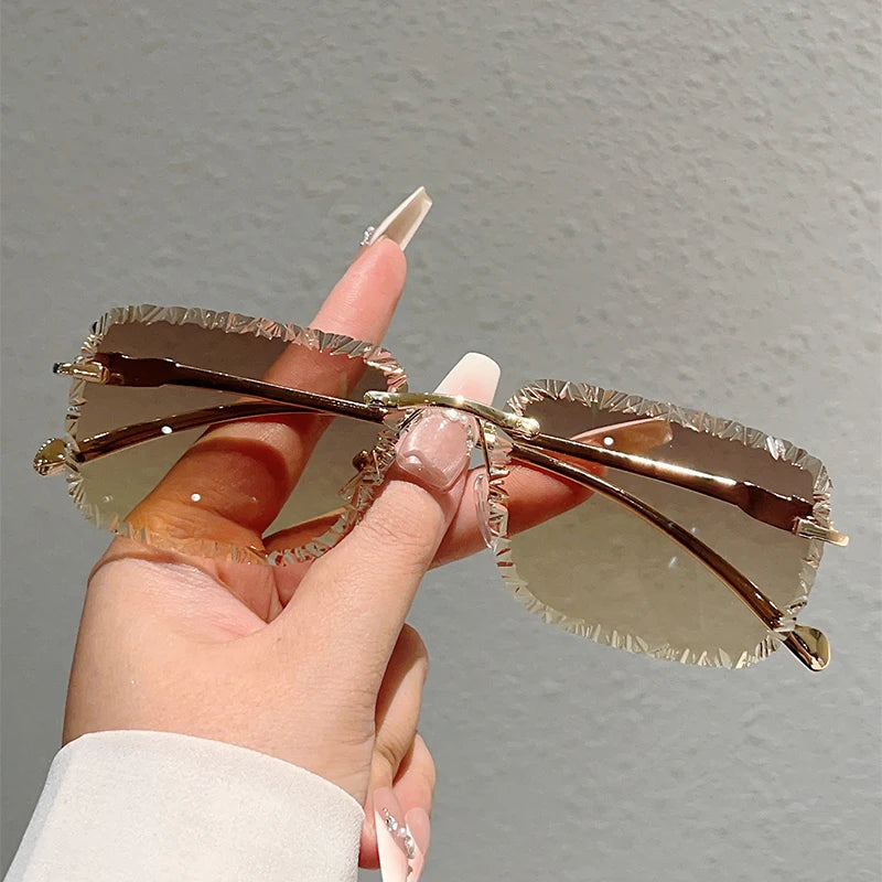 Lunettes de Soleil Sans Monture Carrées Verres Dégradés UV400 — CLEVI Paris
